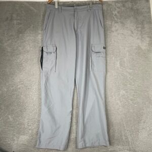 Quiksilver Cargo Pants Mens 34 Gray Y2K Baggy Techwear Skate Gorpcore Utility